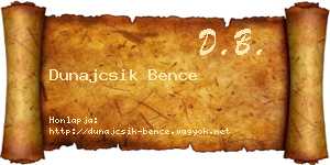 Dunajcsik Bence névjegykártya