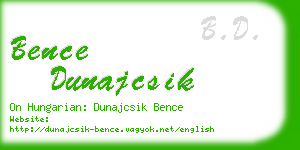 bence dunajcsik business card